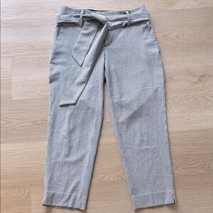 Banana Republic Striped Cropped Pants | Tie Belt Ankle Pants